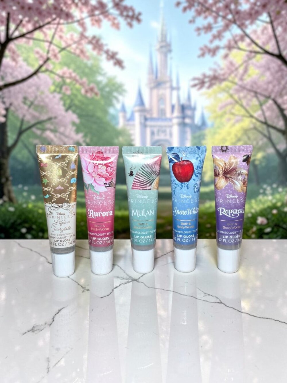 NEW*Bath & Body Works Disney Princess Lip Glosses Lot